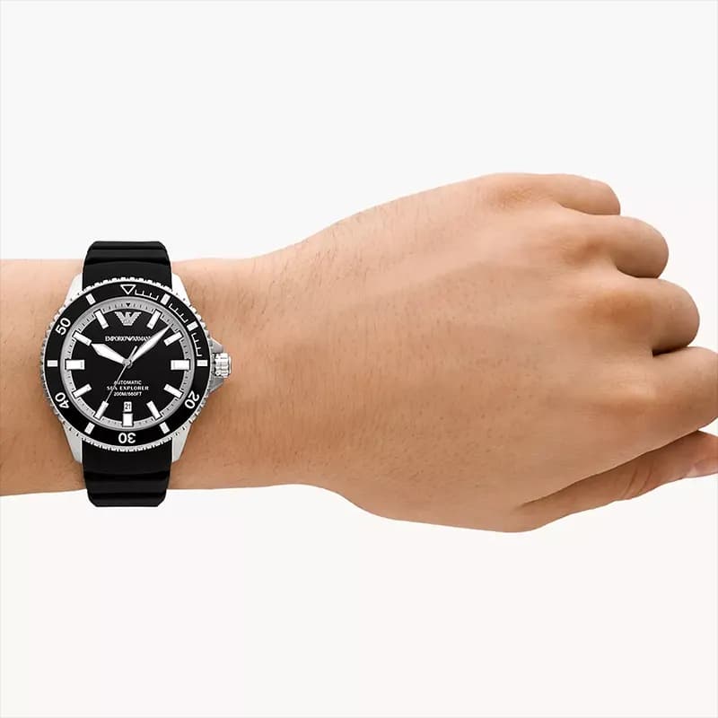 Emporio Armani Sea Explorer Automatic Black Dial Men's Watch | AR60078
