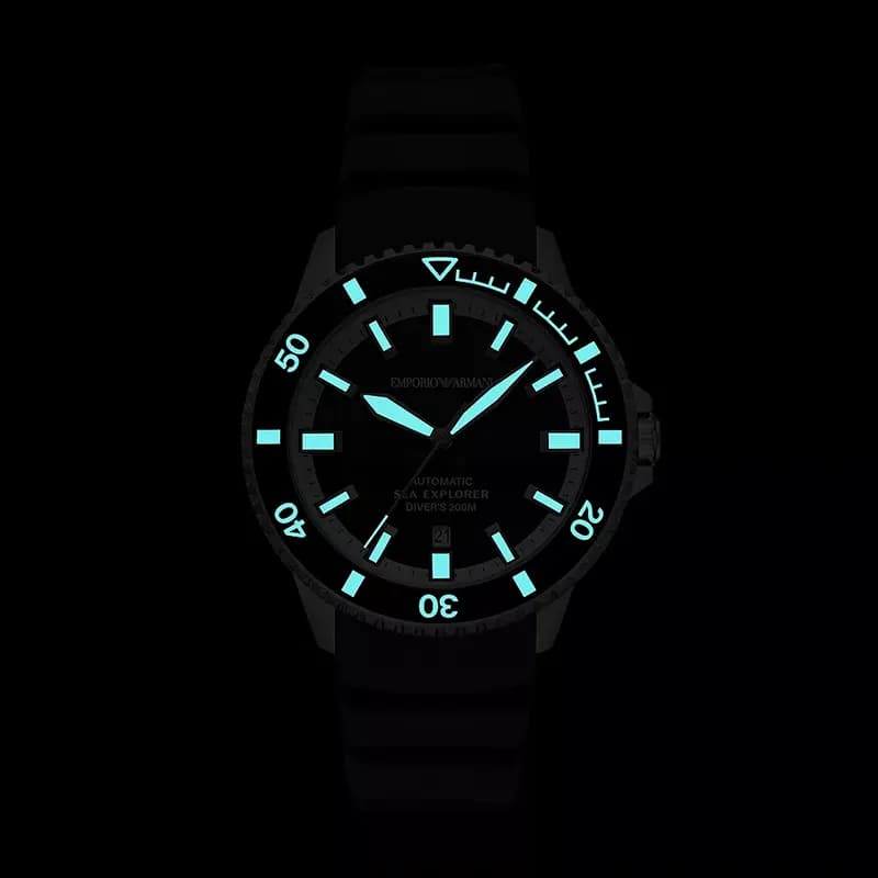 Emporio Armani Sea Explorer Automatic Black Silicone Men's Watch | AR60086