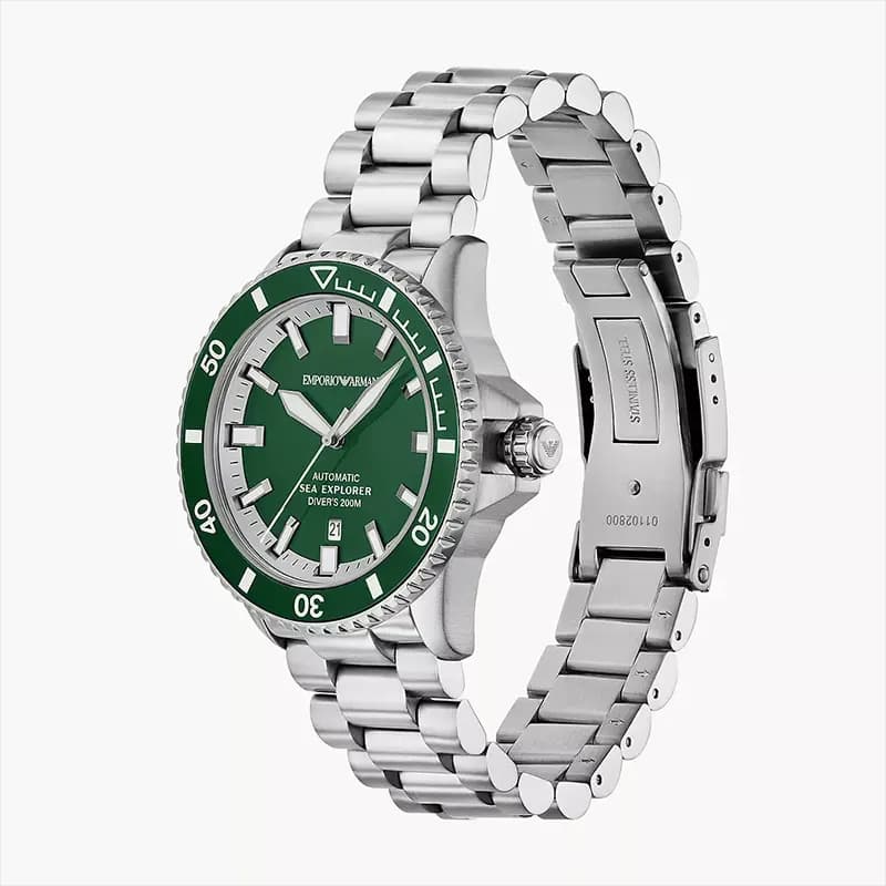 Emporio Armani Sea Explorer Automatic Green Dial Men's Watch | AR60088