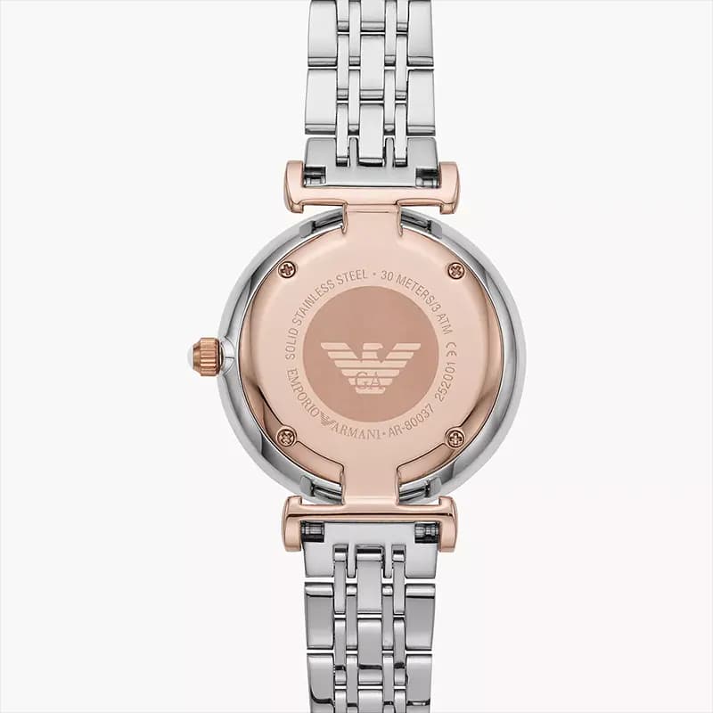 Emporio Armani White Mop Dial Two-tone Ladies Watch | AR80037