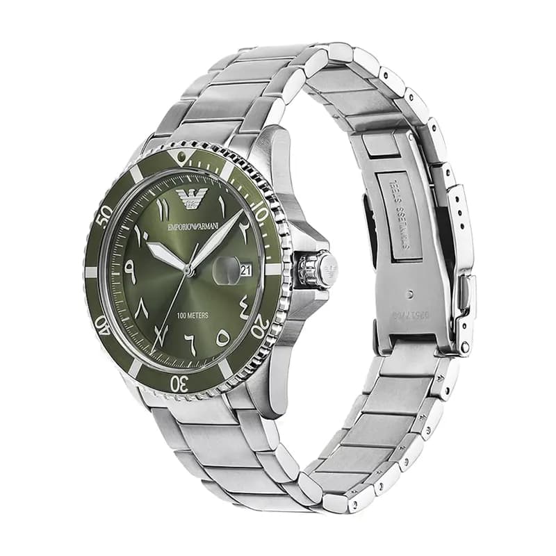 Emporio Armani Sea Explorer Green Dial Men's Watch | AR80072SET
