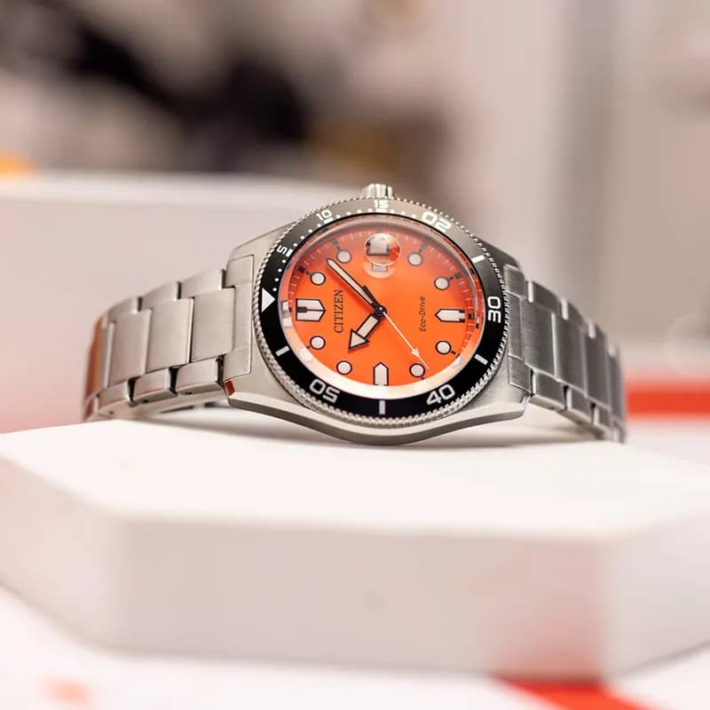 Citizen Eco-Drive Orange Dial Men's Watch | AW1760-81X