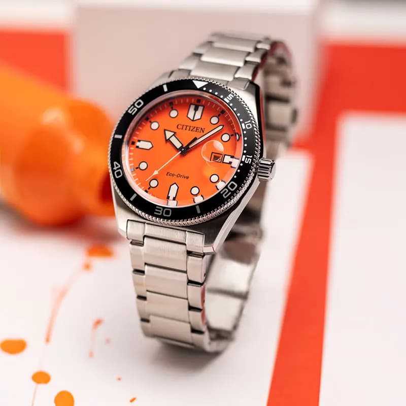 Citizen Eco-Drive Orange Dial Men's Watch | AW1760-81X