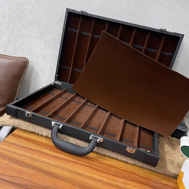 8 Slots Luxurious Black Belt Watch Box & Organizer
