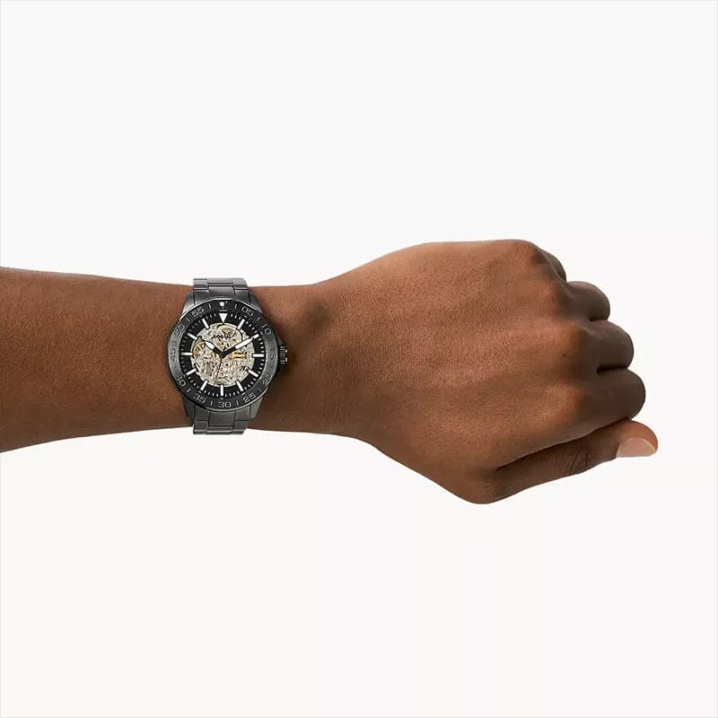 Fossil Bannon Automatic Smoke Stainless Steel Men's Watch | BQ2678