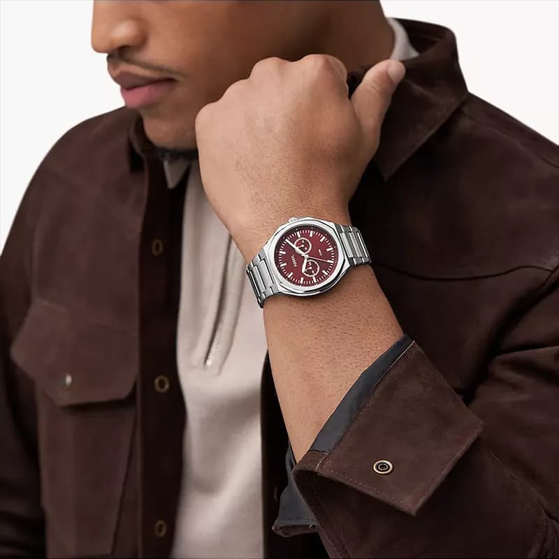 Fossil Evanston Multifunction Burgundy Dial Men’s Watch | BQ2807
