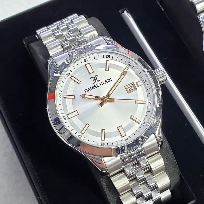 Daniel Klein Silver Dial Silver-tone Couple Set | DK.1.13405-1 secondary view