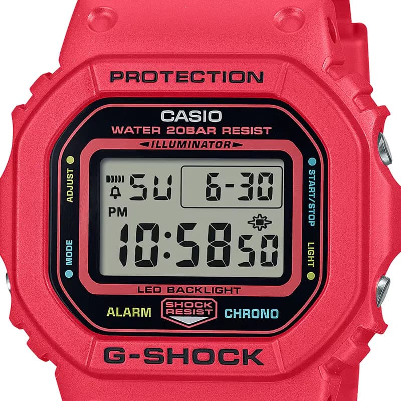 Casio G-Shock Classic Red Digital Sports Watch for Men | DW-5600EP-4