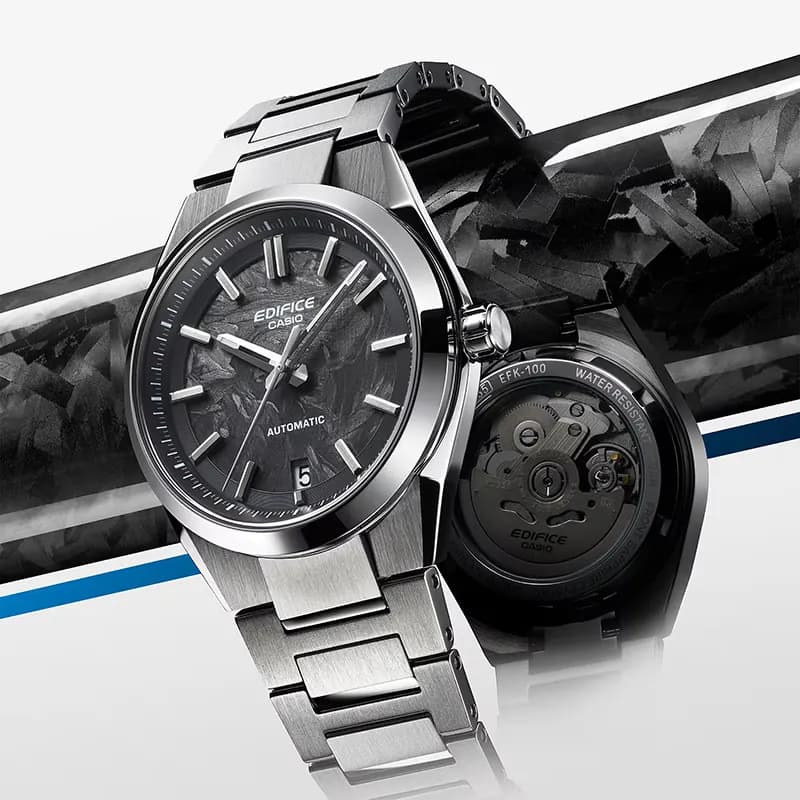 Casio Edifice Automatic Forged Carbon Black Dial Men's Watch | EFK-100CD-1A