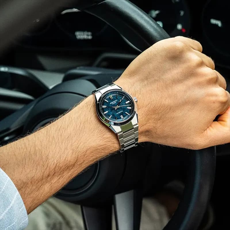 Casio Edifice Automatic Forged Carbon Blue Dial Men's Watch | EFK-100D-2A