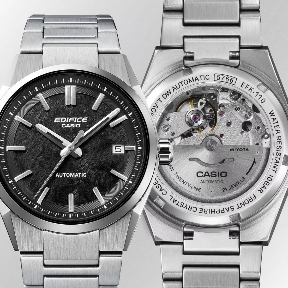 Casio Edifice Automatic Electroformed Textured Black Dial Men's Watch | EFK-110D-1A
