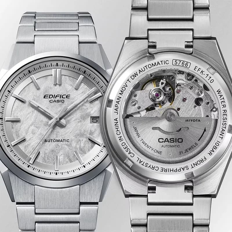 Casio Edifice Automatic Electroformed Textured Silver Dial Men's Watch | EFK-110D-7A