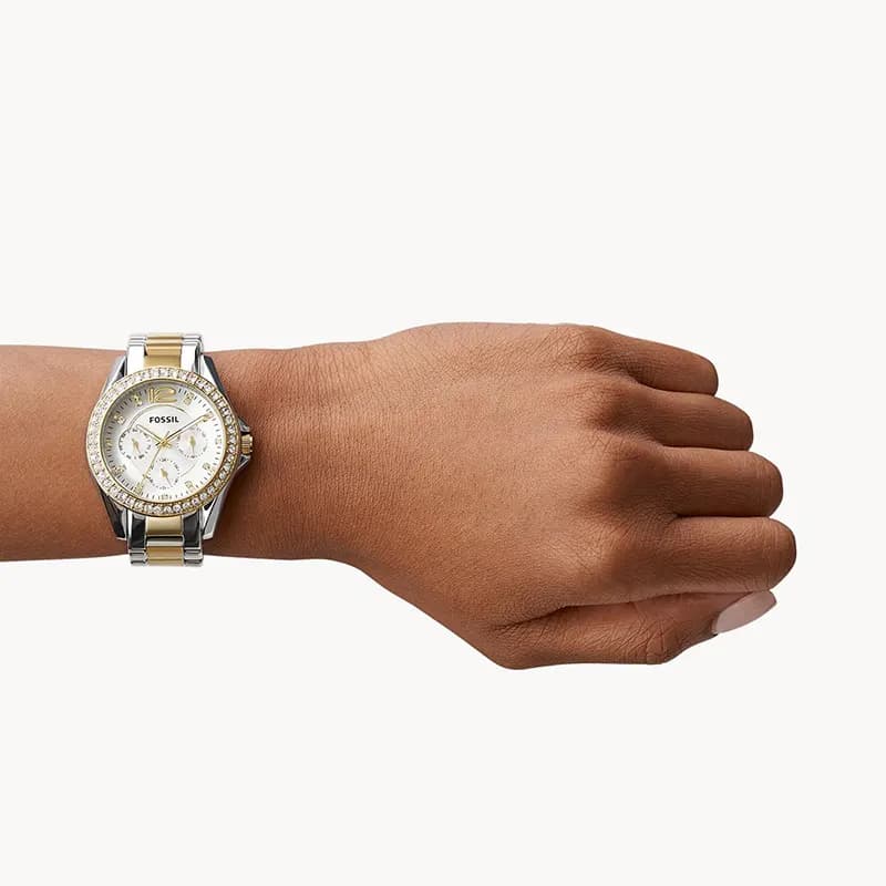 Fossil Riley Multifunction Two-Tone Ladies Watch | ES3204