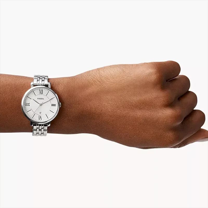 Fossil Jacqueline Silver Dial Silver-Tone Ladies Watch | ES3433