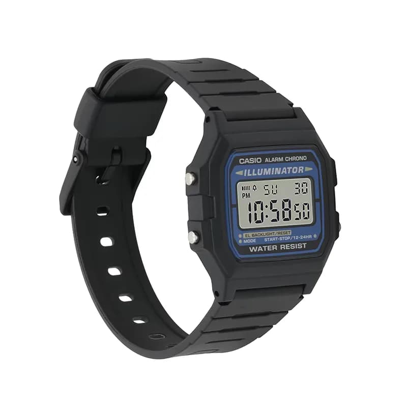 Casio F-105W-1A Classic Retro Black and Blue Digital Men's Watch