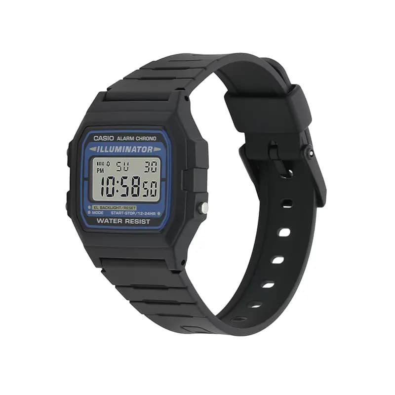 Casio F-105W-1A Classic Retro Black and Blue Digital Men's Watch
