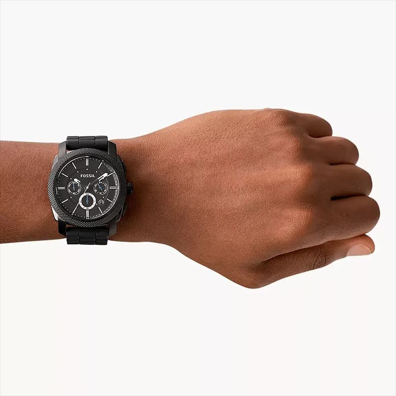Fossil Machine Chronograph Black Silicone Men's Watch | FS4487