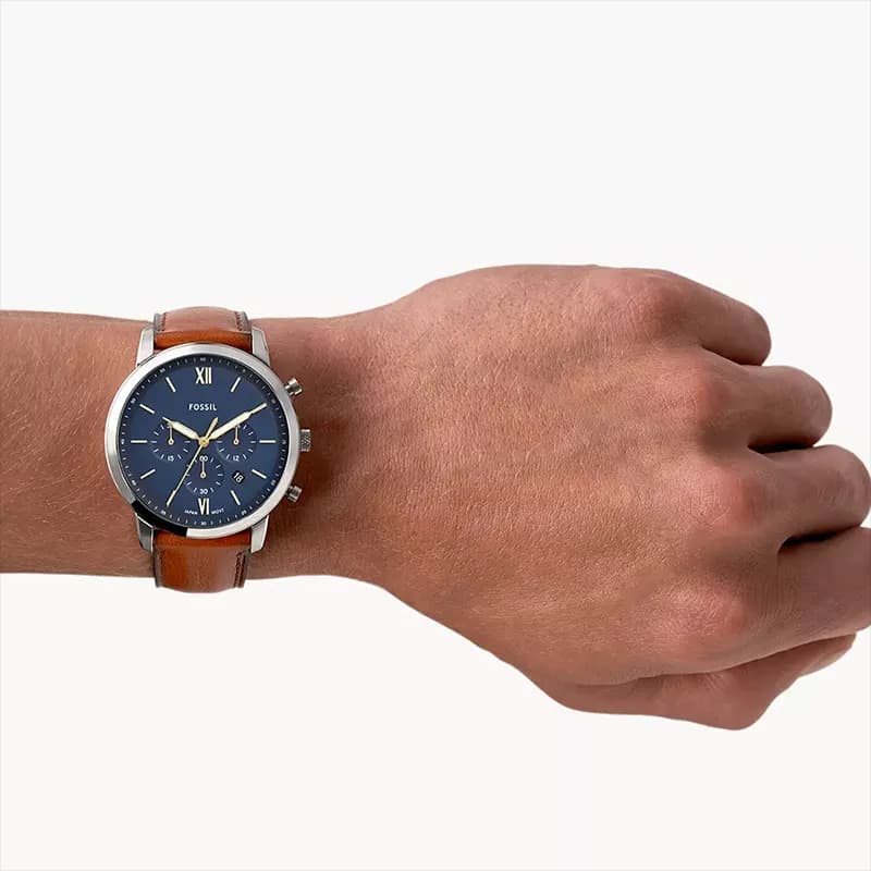 Fossil Neutra Chronograph Brown Leather Men's Watch | FS5453