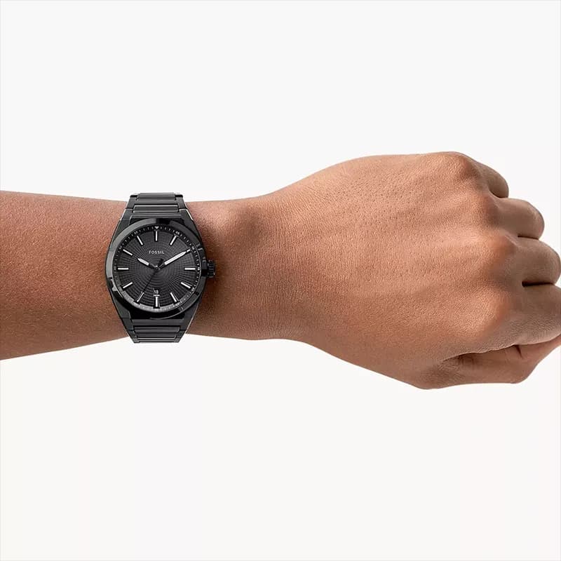 Fossil Everett Black Sunray Textured Dial Men's Watch | FS5824