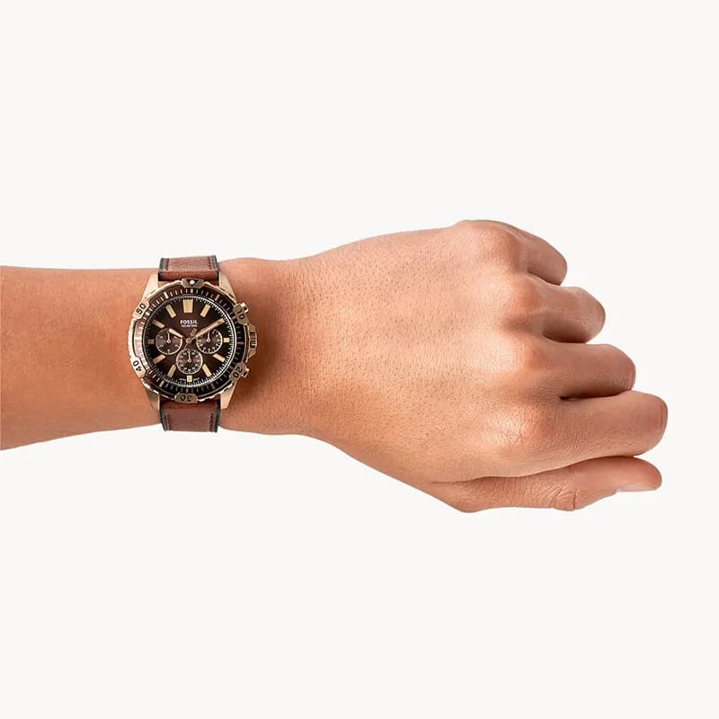 Fossil Garrett Chronograph Medium Brown Eco Leather Men's Watch | FS5867