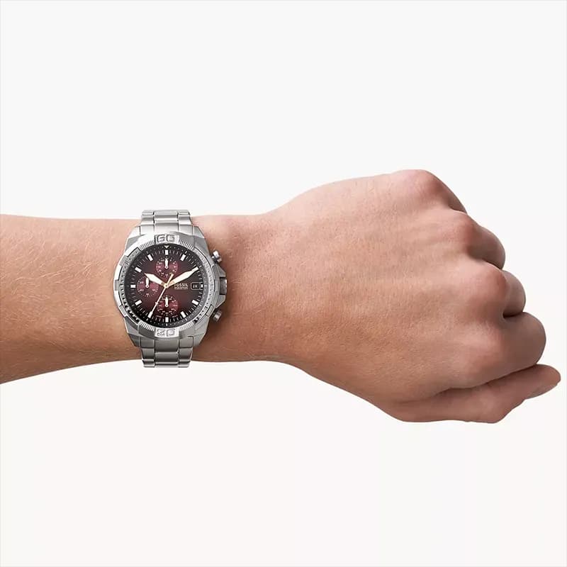 Fossil Bronson Chronograph Dark Red Dial Men's Watch | FS5878