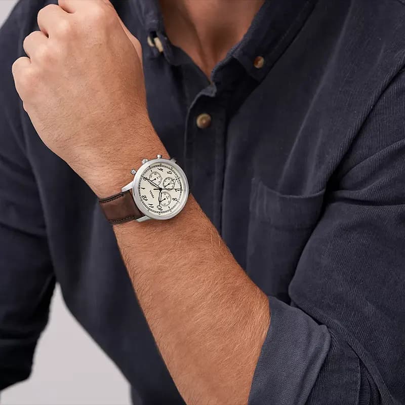 Fossil Neutra Chronograph Cream Dial Men's Watch | FS6022