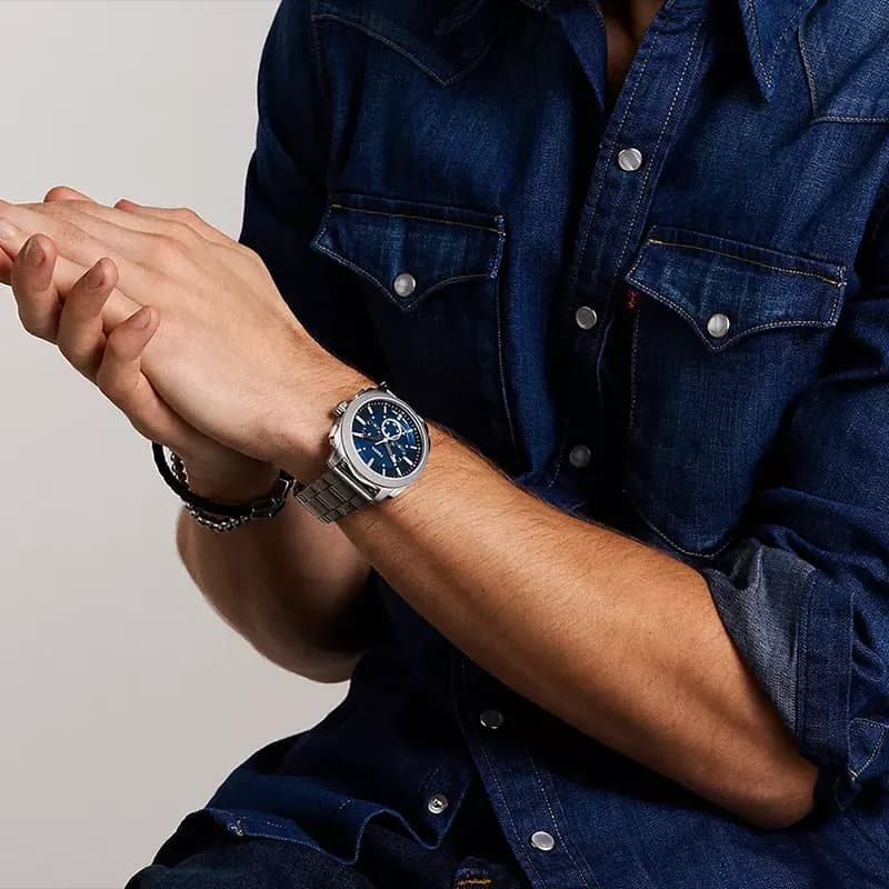 Fossil Machine Chronograph Blue Dial Men's Watch | FS6096