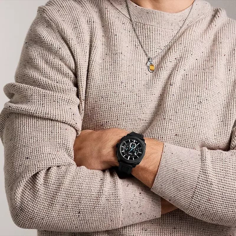 Fossil Machine Chronograph Black Silicone Men's Watch | FS6099