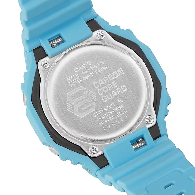 Casio G-Shock Carbon Core Guard Turquoise Blue Men's Watch | GA-2100-2A2