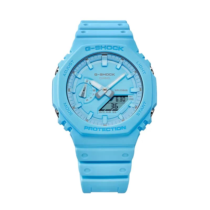 Casio G-Shock Carbon Core Guard Turquoise Blue Men's Watch | GA-2100-2A2