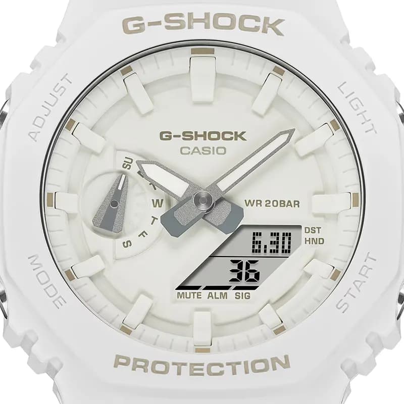 Casio G-Shock GA-2100-7A7 Carbon Core Guard White Men's Watch