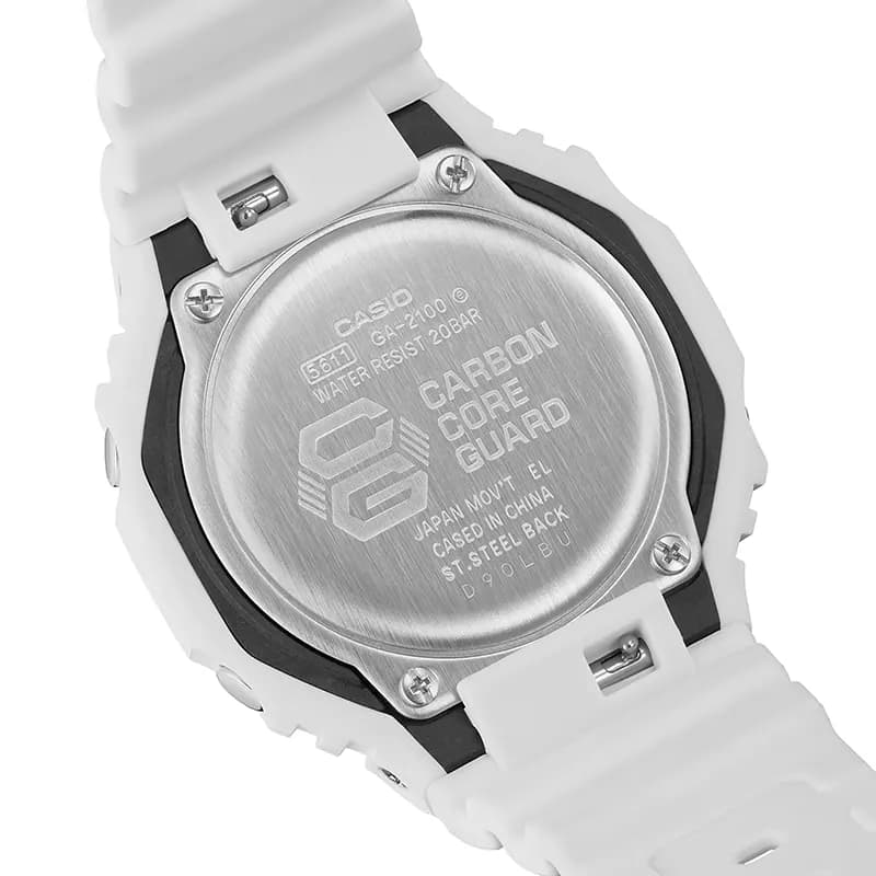 Casio G-Shock GA-2100-7A7 Carbon Core Guard White Men's Watch