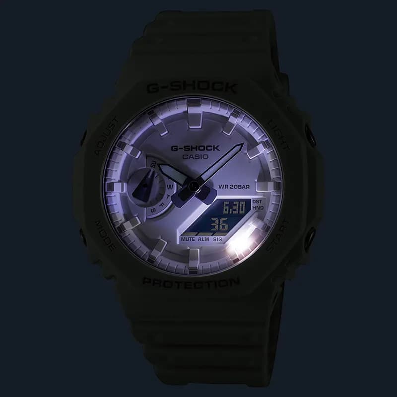 Casio G-Shock GA-2100-7A7 Carbon Core Guard White Men's Watch