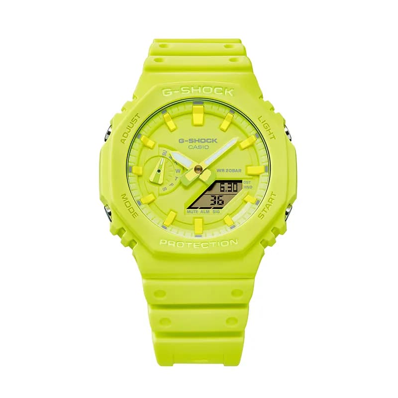 Casio G-Shock Carbon Core Guard Volt Yellow Men's Watch | GA-2100-9A9