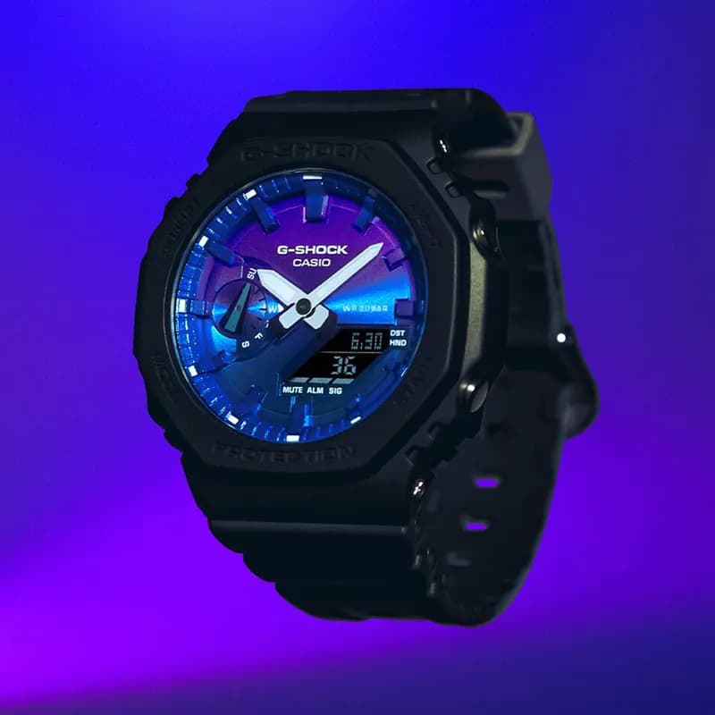 Casio G-Shock GA-2100FL-1A Glowing Flames of Blues Dial Men's Watch