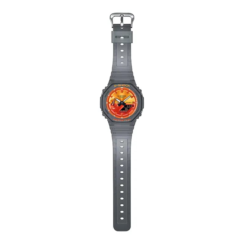 Casio G-Shock Glowing Flames Orange Dial Men's Watch | GA-2100FLS-8A4