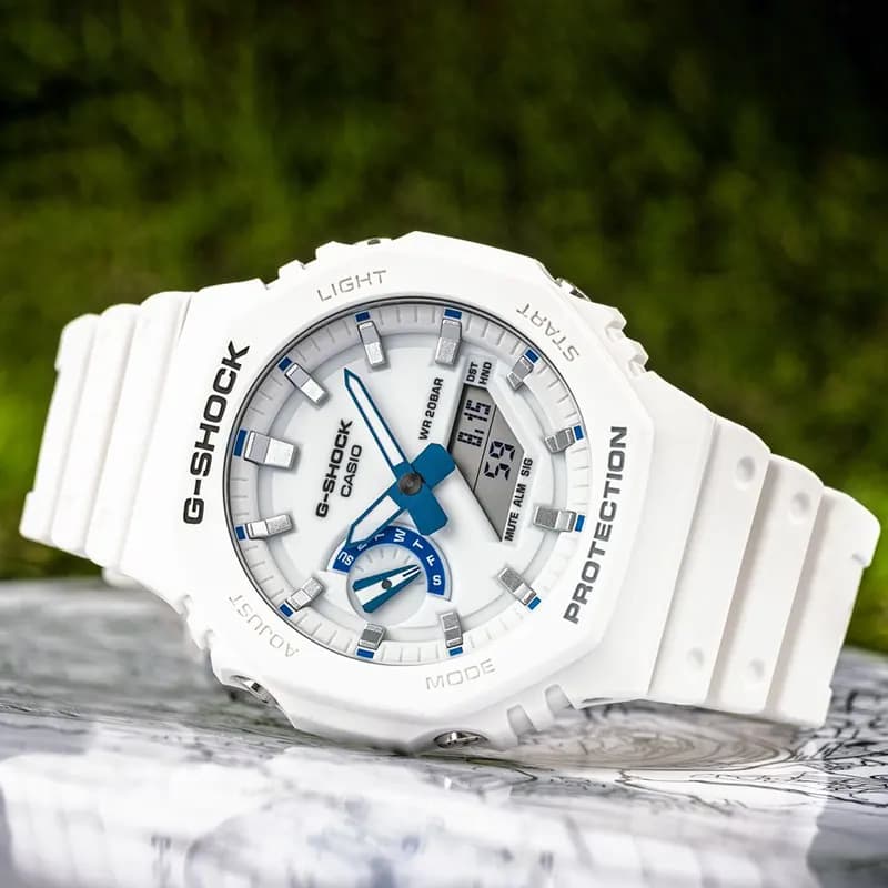Casio G-Shock Sea-Inspired Phosphorescent Glow White Dial Men's Watch | GA-2100HDS-7A