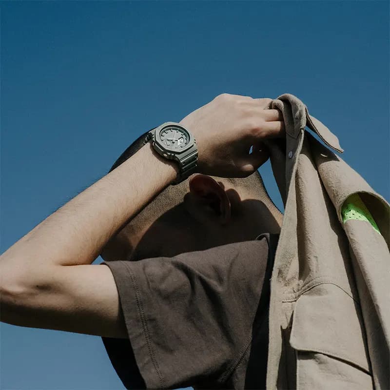 Casio G-Shock Inspired By Nature Colors Green Carbon Core Men’s Watch | GA-2100NC-3A secondary view
