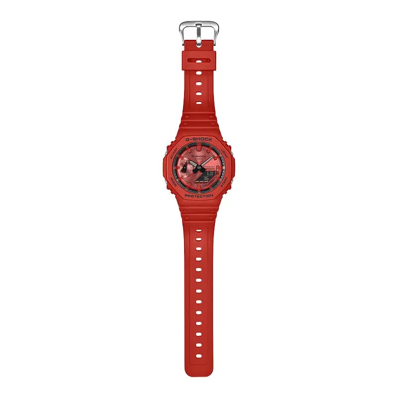 Casio G-Shock Carbon Core Guard Iconic Vivid Red Men's Watch | GA-2100RRB-4A