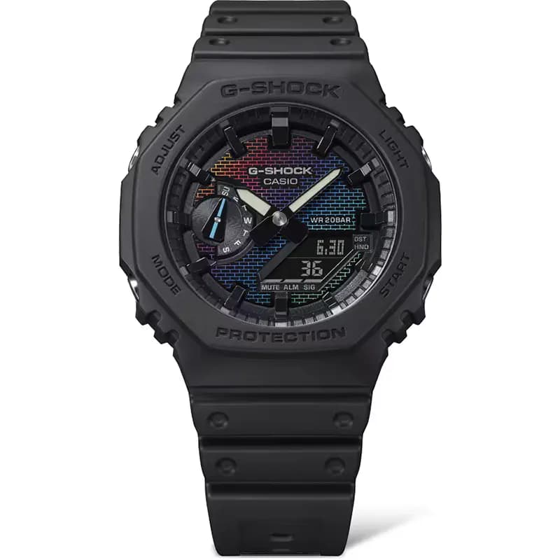 Casio G-Shock Rainbow Brick Wall Pattern Dial Men's Watch | GA-2100RW-1A