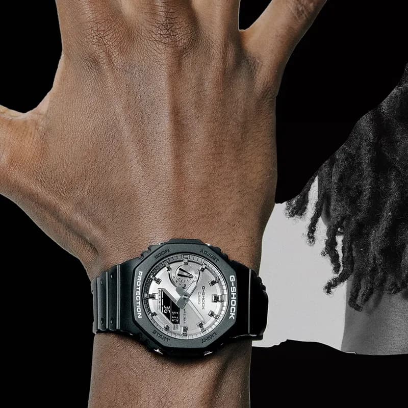 Casio G-Shock GA-2100SB-1A Silver Dial Men's Watch