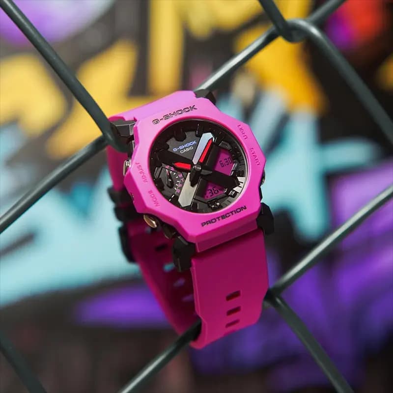 Casio G-Shock GA-2300-4A Vibrant Pink Black Dial Men's Watch
