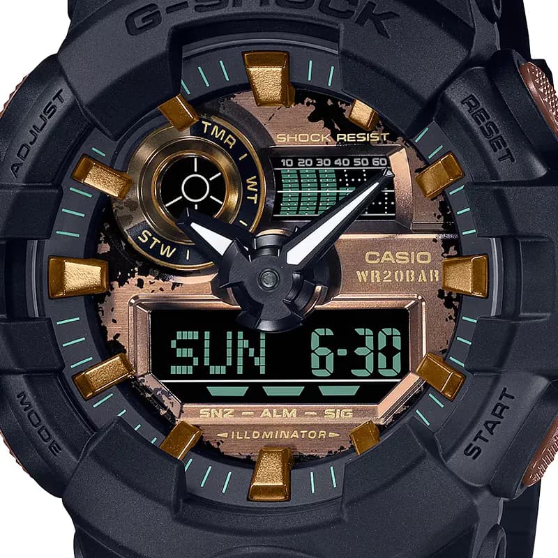 Casio G-Shock GA-700RC-1A Rusted Iron Dual-time Bronze Dial Men's Watch