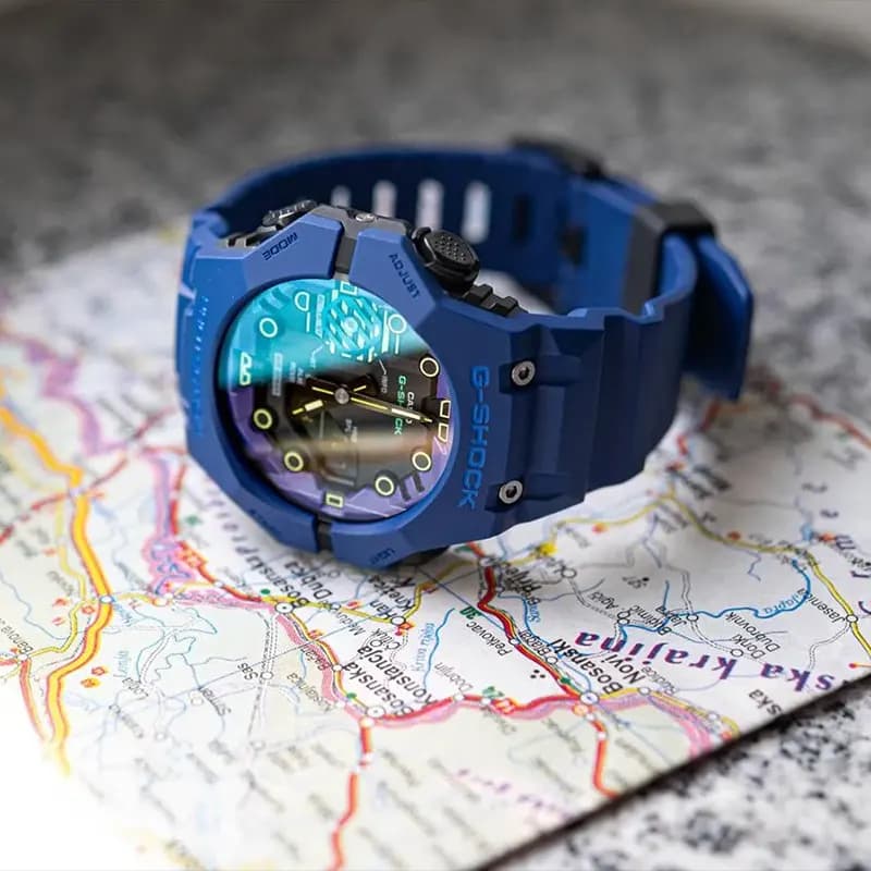 Casio G-Shock Blue Spectrum Carbon Core Guard (Bluetooth) Men's Watch | GA-B001CBR-2A