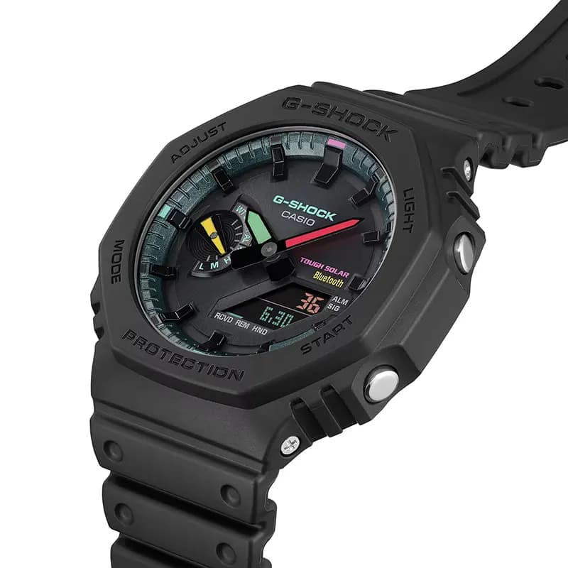 Casio G-Shock Matte Black Fluorescent (Bluetooth) Solar Men's Watch | GA-B2100MF-1A
