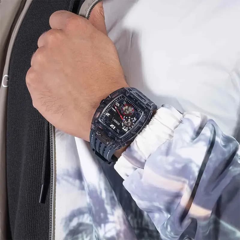 Guess Phoenix Multi-Function Navy Blue Skeleton Dial Men’s Watch | GW0499G1 secondary view