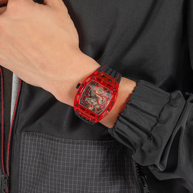Guess Phoenix Multi-Function Skeleton Dial Men’s Watch | GW0499G4