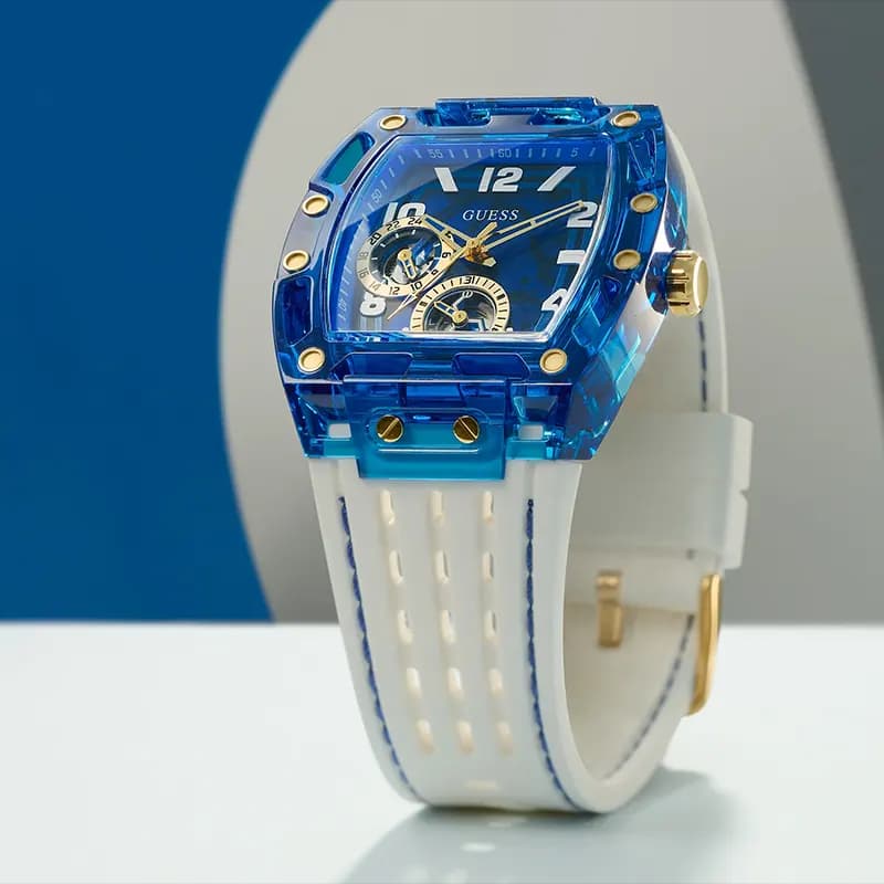 Guess Phoenix Multi-Function Blue Skeleton Dial Men’s Watch | GW0499G6 secondary view