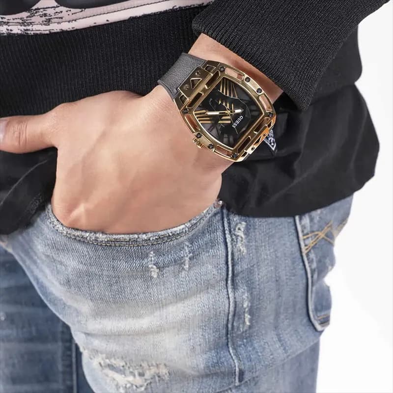 Guess Legend Black Dial Rubber Strap Men’s Watch | GW0500G1