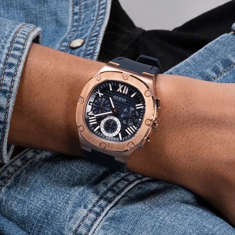 Guess Headline Multifunction Navy Blue Dial Men’s Watch | GW0571G2